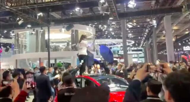 Tesla won a lawsuit against protestor from the Shanghai Auto Show