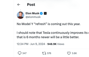 BYD, Toyota, Polestar reprieve: Tesla Model Y to soldier on without major update in 2024, says Elon Musk – EV Central BYD, Toyota, Polestar reprieve: Tesla Model Y to soldier on without major update in 2024, says Elon Musk - EV Central