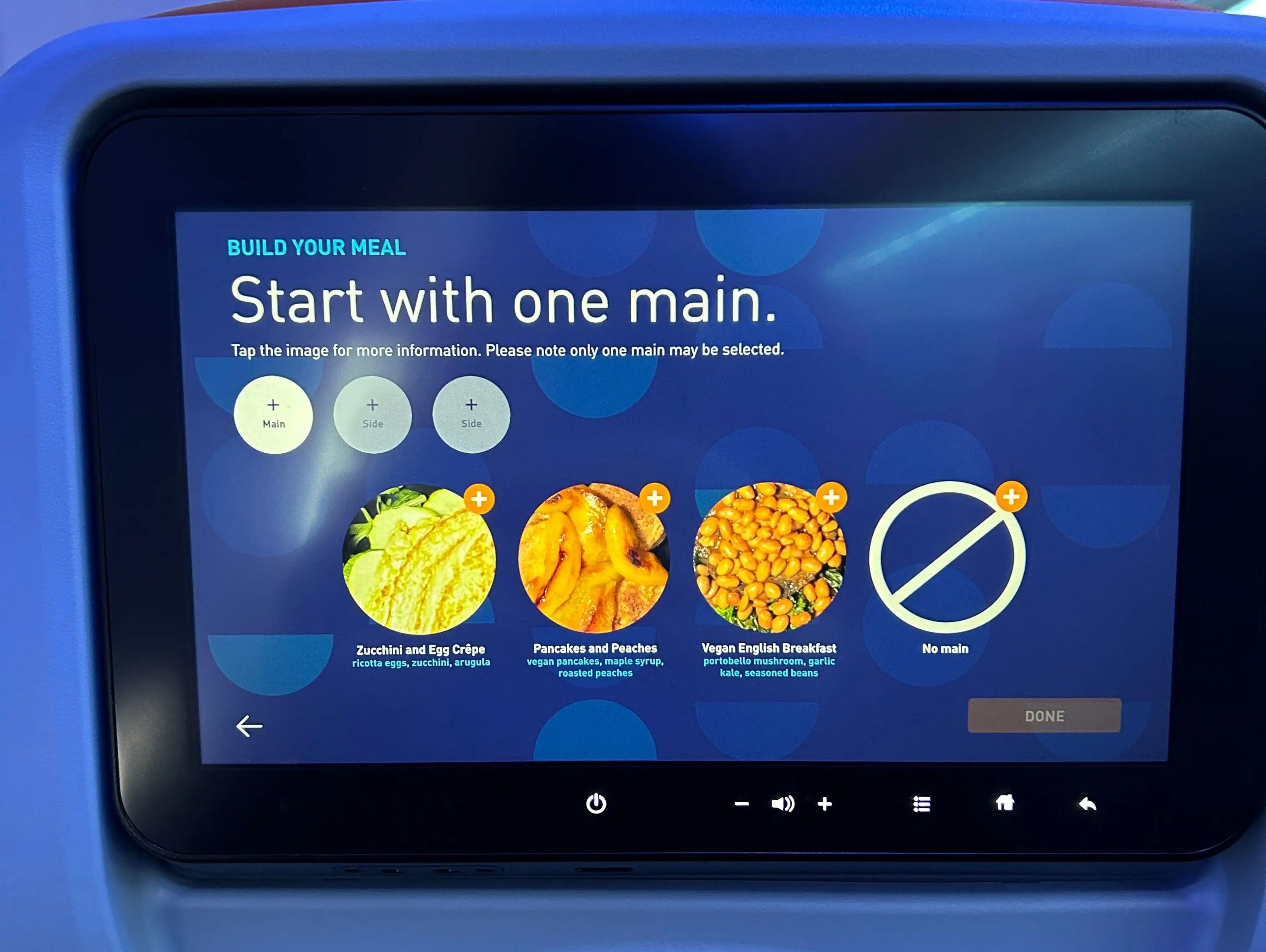 A seat-back screen on a JetBlue flight.