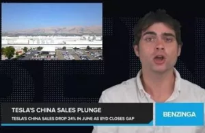 Tesla’s China Sales Plunge 24% in June, as Rival BYD Closes the Gap Tesla's China Sales Plunge 24% in June, as Rival BYD Closes the Gap