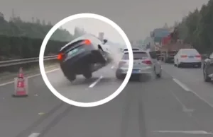 Out-of-control Tesla smashes into cars on highway in China Out-of-control Tesla smashes into cars on highway in China