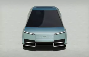 jaguar type 00 meets tesla cybertruck in studio enemy’s hybrid concept car with fan wheels jaguar type 00 meets tesla cybertruck in studio enemy’s hybrid concept car with fan wheels