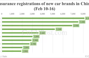 China EV insurance registrations by brand for week ending Feb 16: Nio 1,900, Tesla 7,500, Xiaomi 6,900, BYD 46,800 China EV insurance registrations by brand for week ending Feb 16: Nio 1,900, Tesla 7,500, Xiaomi 6,900, BYD 46,800