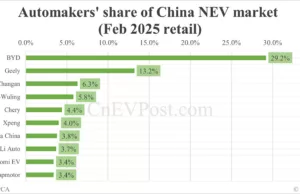 Automakers’ share of China NEV market in Feb: BYD tops with 29.2%, Tesla 7th with 3.8% Automakers' share of China NEV market in Feb: BYD tops with 29.2%, Tesla 7th with 3.8%