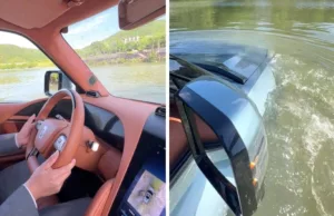 Amphibious car! BYD car takes plunge in Chinese river Amphibious car! BYD car takes plunge in Chinese river