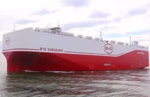 BYD Shenzhen car carrier arrives in Brazil on maiden voyage with 7,300 cars on board BYD Shenzhen car carrier arrives in Brazil on maiden voyage with 7,300 cars on board