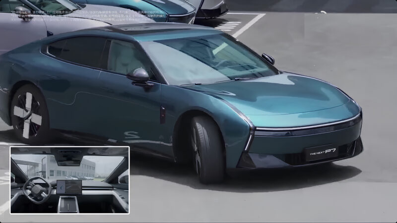 New Xpeng P7 autonomously drives from production line to shipping area in China