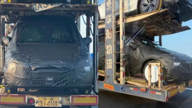 Tesla Model Y L spotted seemingly en route to showroom in China