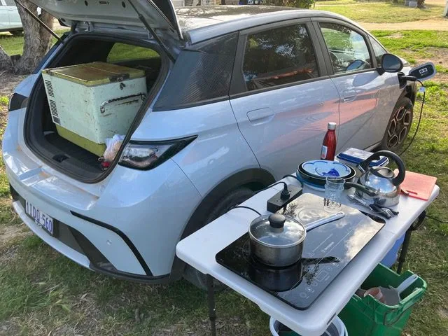 All electric camping with the BYD Dolphin’s vehicle-to-load All electric camping with the BYD Dolphin’s vehicle-to-load