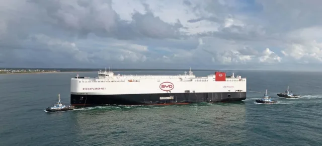 BYD-owned car carrier delivers Chinese vehicles to Argentina, underscoring brand’s regional push